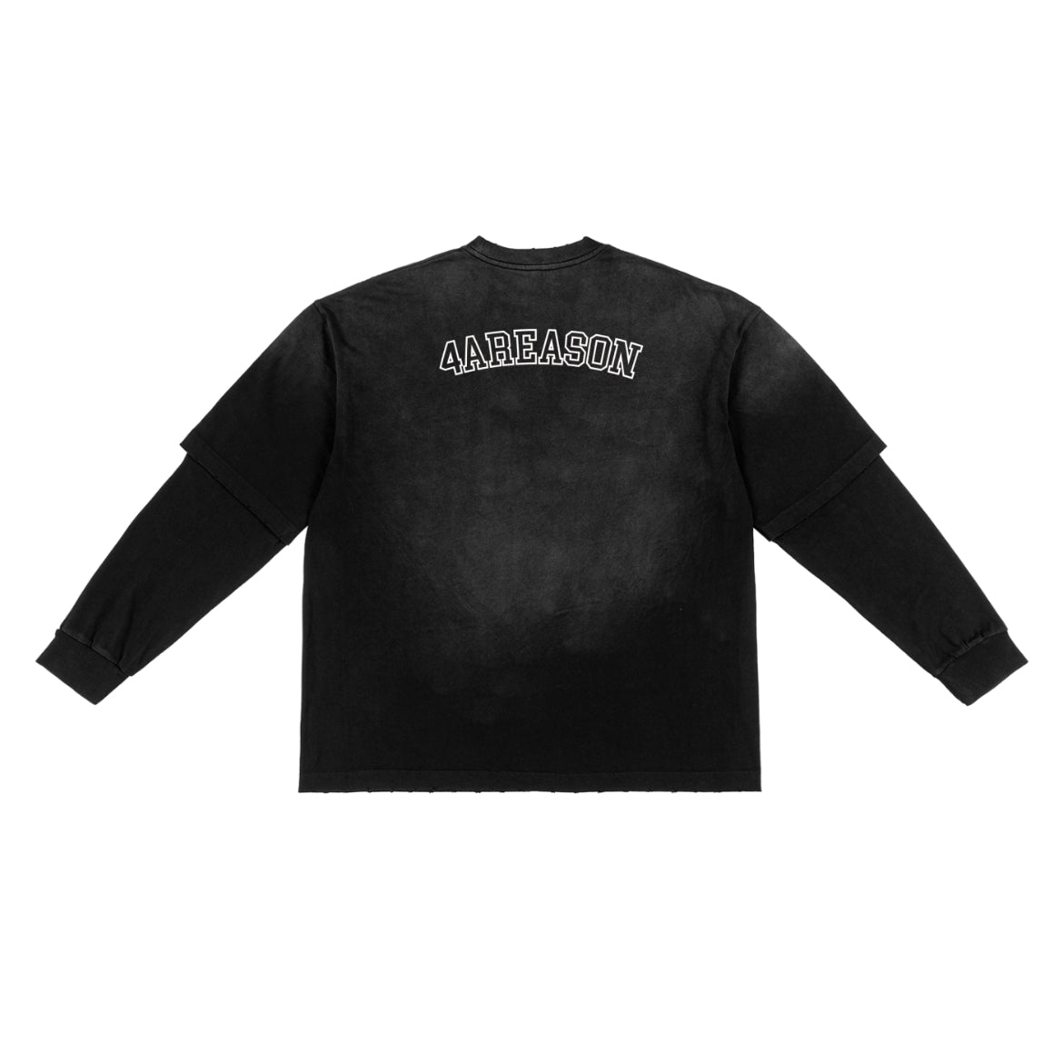 “4AR” Sunfade Hand-Frayed Faux Two-Piece T-Shirt